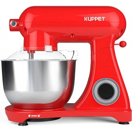 KUPPET Stand Mixer Pro All Metal Body Mixer Tilt-Head Electric Food Mixer with Dough Hook Wire Whip & Beater Pouring Shield 5.5QT Stainless Steel Bowl Red B08VWLZWXX