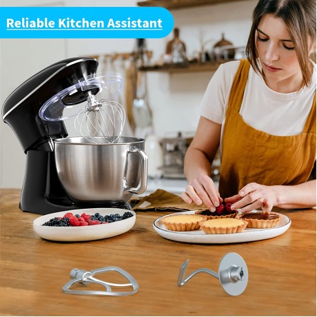 Stand Mixer 8.5Qt Tilt-Head Food Mixer 660W 6+P Speed Kitchen Mixers Cwiim with Dough Hook Flat Beater Whisk Splash Guard for Baking Bread Cake Cookie Pizza Salad Egg Black B09DC8WVBD