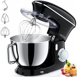 Stand Mixer 8.5Qt Tilt-Head Food Mixer 660W 6+P Speed Kitchen Mixers Cwiim with Dough Hook Flat Beater Whisk Splash Guard for Baking Bread Cake Cookie Pizza Salad Egg Black B09DC8WVBD