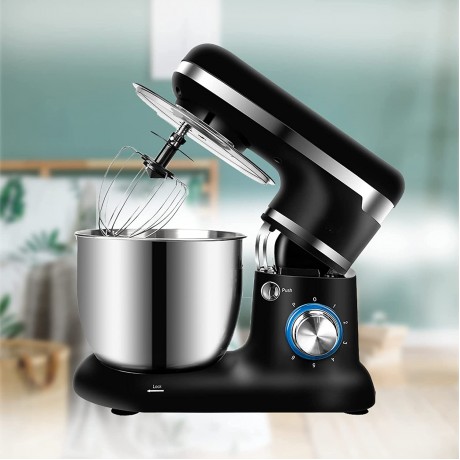 Stand Mixer Household Stand Mixers Dough Mxier 6 Speed 5 Qt 1200W Kitchen Electric Mixer with Stainless Steel Bowl,Dough Hook,Whisk,Black B09MS96LFJ