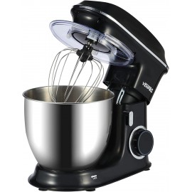 Stand Mixer,6.5L 660W 6-Speeds Household Stand Mixers Tilt-Head Dough Maker Machine with Dough Hook Beater Wire Whisk & Splash Guard Attachments for Baking Cake Cookie Kneading-Black B09JM21Q9T