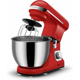 VENTRAY Stand Mixer 4.5-Qt 500W 6-Speed Tilt-Head Food Mixer Electric Kitchen Mixer with Stainless Steel Bowl Dough Hook Whisk & Mixing Beater Red B074PZX3ML