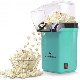 SOLTRONICS Hot Air Popcorn Popper Maker with Removable Measuring Cup ETL Certified No Oil Needed BPA-Free 1200W Green B08JR5NJ8D