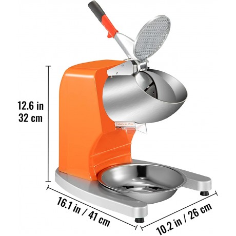 VEVOR 110V Electric Ice Shaver Crusher,300W 1450 RPM Snow Cone Maker Machine with Dual Stainless Steel Blades 210LB H Shaved Ice Machine with Ice Plate & Additional Blade for Home and Commercial Use B099J2DJ7N