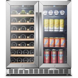 30 Inch Wide Sinoartizan Wine and Drink Fridge Cooler 33 Bottles and 70 Cans B07ST9DCHT