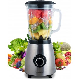 Countertop Smoothie Blender 800w Blender for Shakes and Smoothies with 51oz Glass Jar 4 Stainless Steel Blade  Household Blender for Kitchen with 3-speed for Smoothies Frozen Drinks Nuts B09QPJ3M91