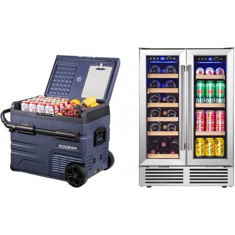 BODEGA 12 Volt Car Refrigerator Wine and Beverage Refrigerator 24 Inch Dual Zone Wine Cooler … B0B4X3WVLT