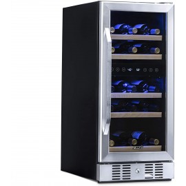 NewAir Slim Dual Zone Built-In Wine  Beverage Cooler and Refrigerator 29 Bottle Capacity Standing Fridge with Double-Layer Tempered Glass Door AWR-290DB B01M17271K