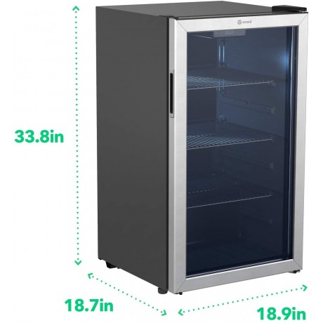 Vremi Beverage Refrigerator and Cooler 110 to 130 Can Mini Fridge with Glass Door for Soda Beer or Wine Small Drink Dispenser Machine for Office or Bar with Removable Shelves and Adjustable Feet B07YDZYMSB