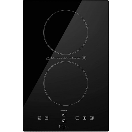 Empava 12 Inch Electric Induction Cooktop Smooth Surface with 2 Burners 120V 12 Inch Black B0811Z25ZL
