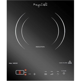 MegaChef 930110967M MC-1400 Portable 1400W Single Induction Cooktop with Digital Control Panel Burner Black B07NP1TG29