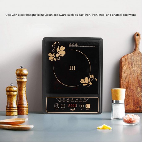 Portable Induction Cooktop 800W Sensor Touch Electric Single Countertop Burner Induction Cooker Cooktop Countdown Timer,8 Level Power Setting and LED Display Induction Countertop Burner B0995MSM6J