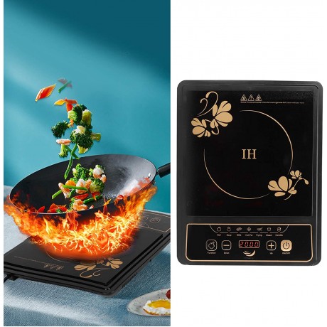 Portable Induction Cooktop 800W Sensor Touch Electric Single Countertop Burner Induction Cooker Cooktop Countdown Timer,8 Level Power Setting and LED Display Induction Countertop Burner B0995MSM6J