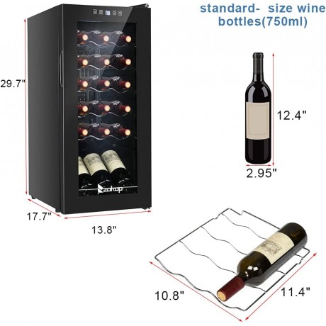 18 Bottle Compressor Wine Cooler Refrigerator | Large Freestanding Wine Cellar | 41f-64f Digital Temperature Control Wine Fridge For Red White Champagne or Sparkling Wine Delivered within five days B09BJGPHDT