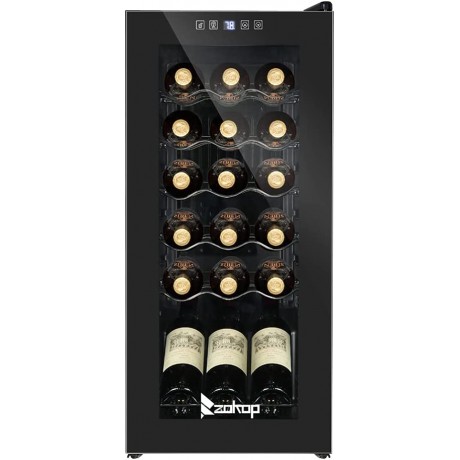 18 Bottle Compressor Wine Cooler Refrigerator | Large Freestanding Wine Cellar | 41f-64f Digital Temperature Control Wine Fridge For Red White Champagne or Sparkling Wine Delivered within five days B09BJGPHDT