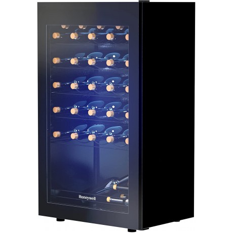 Honeywell 34 Bottle Compressor Wine Cooler Refrigerator Large Freestanding Wine Cellar For Red White Champagne or Sparkling Wine Digital Temperature Control Stainless Steel B09S19BQCT