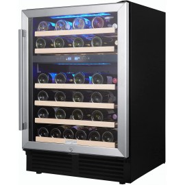 SuoANI 46 Bottle Wine Cooler Cabinet Beverage Fridge Small Wine Cellar Wine Refrigerator Adjust Temperature Large Freestanding Wine Cellar B09DVJC8Q8