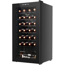 YZJC 28 Bottle Wine Cooler Refrigerator with Lock 41f-64f Digital Temperature Control Fridge with Glass Door Removable Shelves Freestanding Wine Cellar for Red White Champagne & Sparkling Wine B095WWXYLF