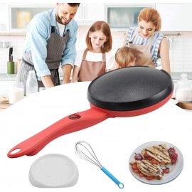 Portable Electric Crepe Maker 110V 8” Household Pancake Machine with Auto Temperature Control Non-stick Crepe Pan for Pancake Blintz Chapati,Including Egg Beater & Batter Pot Red&Black 1Pack B08G17FHHW