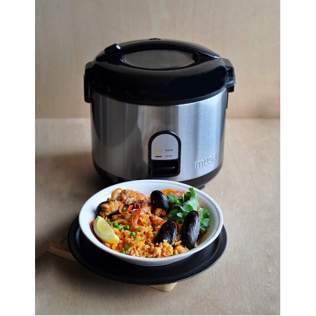 IMUSA USA GAU-00028 Electric Rice Cooker 10-Cup Uncooked Rice 20-Cup Cooked Rice Stainless Steel B01AY1E6UO