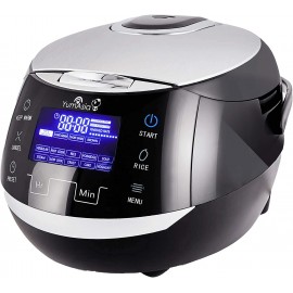 Yum Asia Sakura Rice Cooker with Ceramic Bowl and Advanced Fuzzy Logic 8 Cup 1.5 Litre 6 Rice Cook Functions 6 Multicook Functions Motouch LED Display 120V Power Black and Silver B091J1TSFR