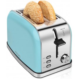2-Slice-Toasters Bread Stainless Steel Compact Toaster Extra-Wide-slots for Household Kitchen Breakfast Bagle Defrost Cancel Function Upgrade Toaster Muffins Waffles and BreadBlue B07WD1ZQH4