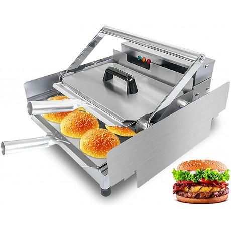 2000W Commercial Baked Hamburger Machine Toaster,Double Layer Hamburger Bun Fully Automatic Heating Machine,Hamburger Toaster,Reflux Heating,Nonstick Coating B08P3MWD97