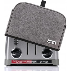4 Slice Toaster Cover with Pockets & Top Handle,Small Appliance Toaster Dust Cover  Machine WashableGrey B08ZX4H81B