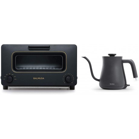 BALMUDA Combo Pack in Black | BALMUDA The Toaster & BALMUDA The Kettle | Steam Toaster and Electric Gooseneck Kettle | Black Combo B08KTS25Q9