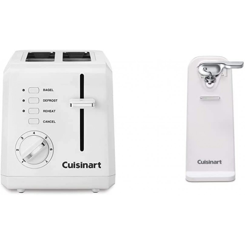 Cuisinart CPT-122 2-Slice Compact Plastic Toaster White & CCO-50N Deluxe Electric Can Opener White B08K8966XY