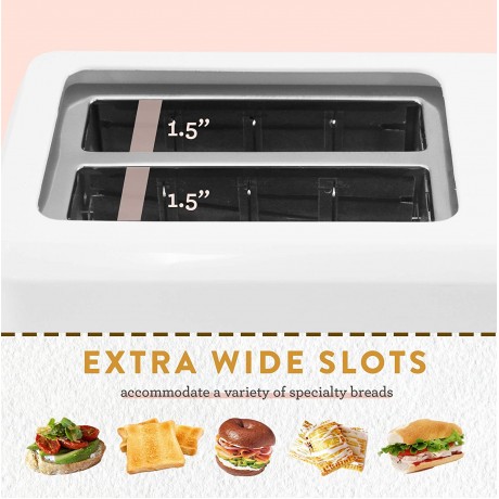 Elite Gourmet ECT-1027 Cool Touch with 7 Temperature Settings & Extra Wide 1.25 Toaster 2 Slices White B07D7R61JH