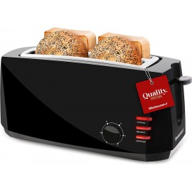 Elite Gourmet ECT-4829B Long Slot Toaster 6 Toast Settings Toaster Defrost Reheat Cancel Functions Slide Out Crumb Tray Extra Wide Slots for Bagel Waffles 4 Slice Black B08FVDX8N8