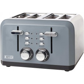 Haden 75007 PERTH 4-Slice Wide Slot Toaster with Browning Control Cancel and Defrost Settings in Slate Grey B07WXNNRRX