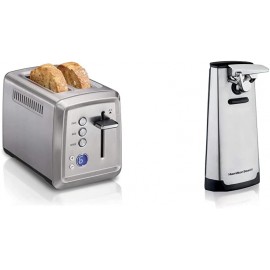 Hamilton Beach 22796 Toaster with Bagel & Defrost Settings Toast Boost 2 Slice & Automatic Can Opener Electric with Easy-Clean Detachable Cutting Lever Knife Sharpener Cord Storage B09376WN6T