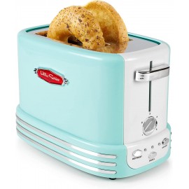 Nostalgia New and Improved Wide 2-Slice Toaster Perfect For Bread English Muffins Bagels 5 Browning Levels With Crumb Tray & Cord Storage Aqua B09W64DYM1