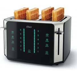 Oster 4-Slice Toaster Touch Screen with 6 Shade Settings and Digital Timer Black Stainless Steel B095KVDK8R