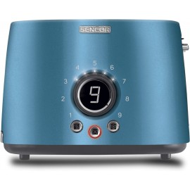 Sencor STS6052BL Premium Metallic 2-slot High Lift Toaster with Digital Button and Toaster Rack Blue B07GX6M3MP