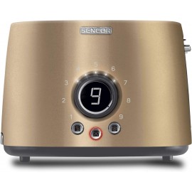 Sencor STS6057CH Premium Metallic 2-slot High Lift Toaster with Digital Button and Toaster Rack Champagne B07GX68TX9
