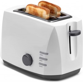 Toaster 2 Slice 6 Toast Setting Defrost Reheat Cancel Functions Auto Shutoff Removable Crumb Tray White B09L76GKV4