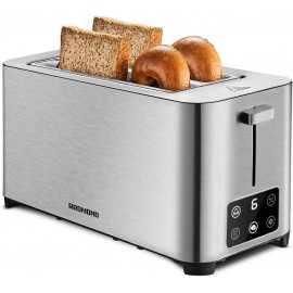 Toaster 4 Slice Extra-Wide 1.57” Slots REDMOND Long Slot Toaster Bagel Toaster 1300W with LED Display 6 Bread Shade Settings Defrost Bagel Reheat Cancel Functions and Removable Crumb Tray 4 Slice B099DN3RV5