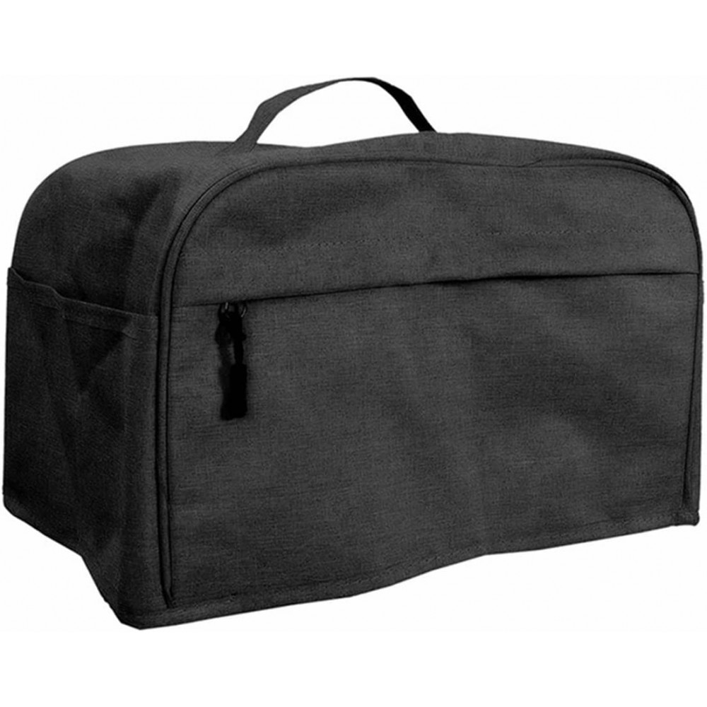 Toaster Cover 2 Slice 4 Slice Toaster Pockets with Zipper & Open Kitchen Small Appliance Cover with Handle For Kitchen Toaster Dust & Fingerprint Protection Black 11.5 x 7.5 x 8in B09VZGC3YR