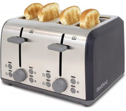 West Bend 4 Slice Toaster with Extra Wide Slots Ba 