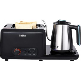 Wide Slot Toaster and Water Kettle Combo Bodkar 2-Slice Bread Toaster with Stainless Steel Electric Gooseneck Kettle Breakfast Set B09Q6CRSYX