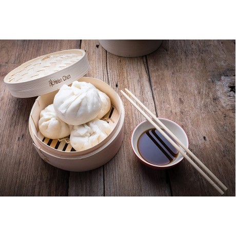 Helen’s Asian Kitchen Bamboo Dim Sum Food Steamer with Lid 4-Inch Set of 2 B000OFNLA2