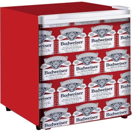 CURTIS Budweiser FR103BUD 1.6 cu ft Compact Mini Fridge Perfect for Home or The Office Branded Series Red B08F2X7M2X