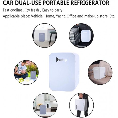 EBLSE Electric Mini Portable Fridge Cooler & Warmer 6 Liter 0.21 Cuft 8 Can AC DC Practical Compact Refrigerator for Home Office and Car Gray B089SQ9WLC