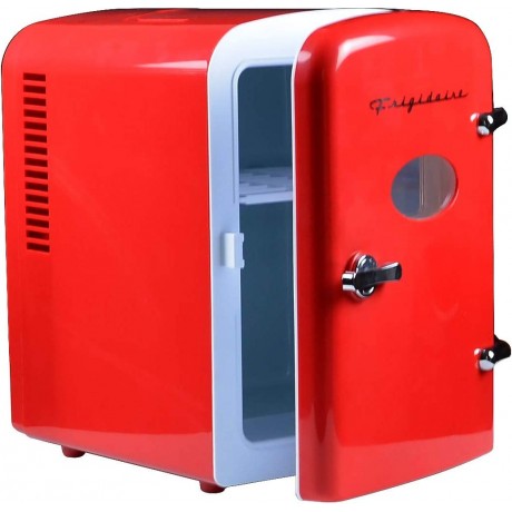 Frigidaire RED EFMIS129- CP4 Mini Portable Compact Personal Fridge Cooler 4 Liter Capacity Chills Six 12 oz Cans 100% Freon-Free & Eco Friendly Includes Plugs for Home Outlet & 12V Car Charger B07KZLJ7PB