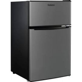 Galanz 3.1cu ft Stainless Steel Look Double Door Compact Refrigerator B01M2VIGO7