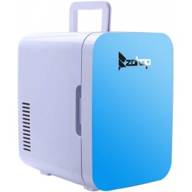 Mini Fridge Cooler and Warmer 6 Liter  8 Can Portable Compact Personal Fridge With AC DC Power for BedRoom Office Car Portable Travel Camping MakeUp SkinCare BLUE B08DFLZ2WX