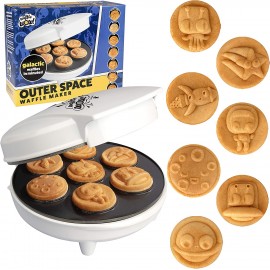 Outer Space Waffle Maker Make 7 Galactic Waffles or Pancakes in Minutes with Electric Non Stick Waffler Iron Fun Science Gift Featuring a Planet Astronaut Moon Star & More B08M6FNGZR